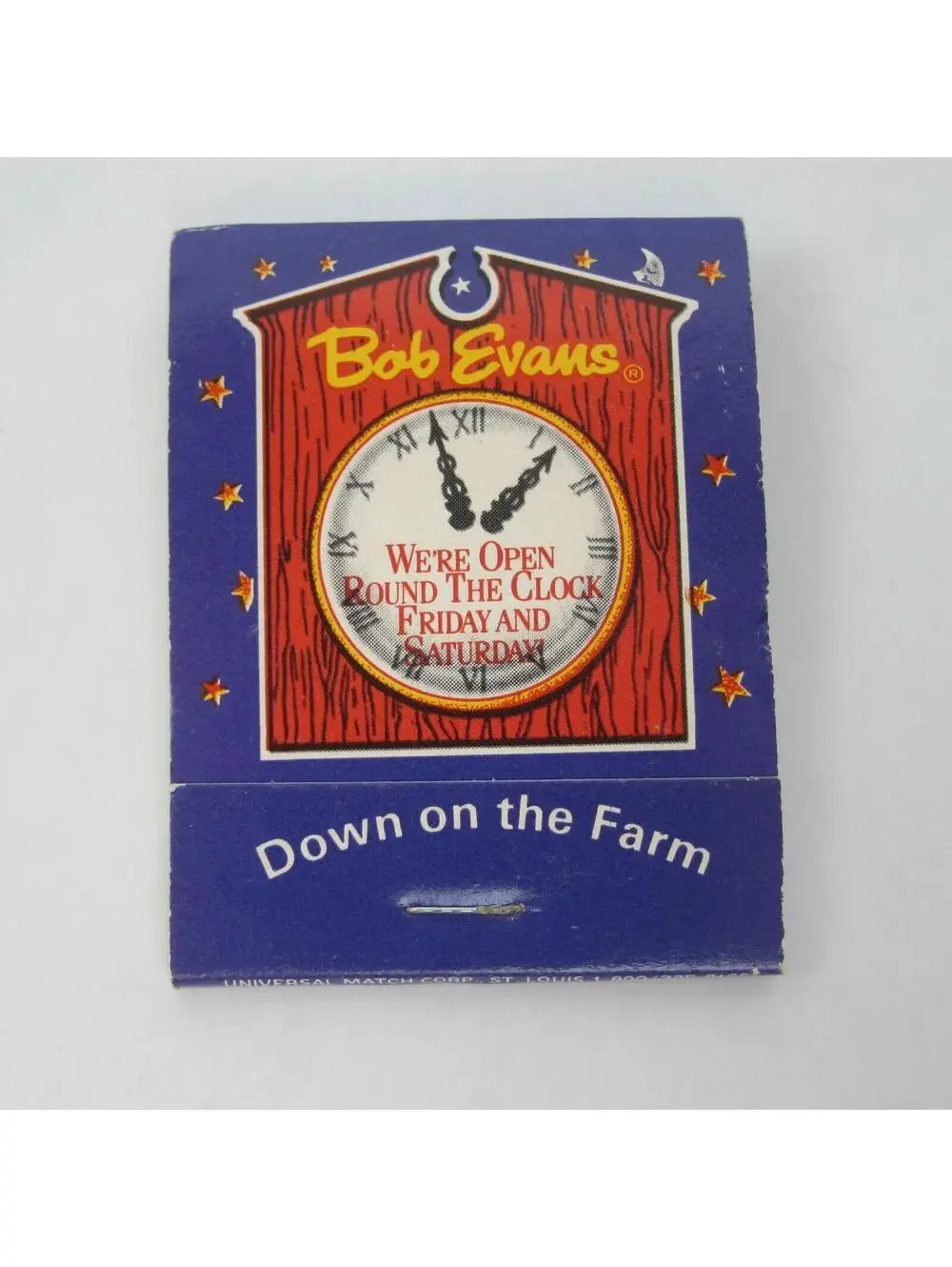 4 Vintage Matchbooks Bob Evans FULL Open Round the Clock & Few Smiles From Home
